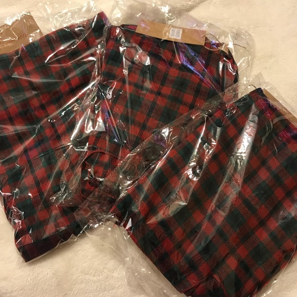 Plaid woven red green vest ONE SIZE - Picture 3 of 3